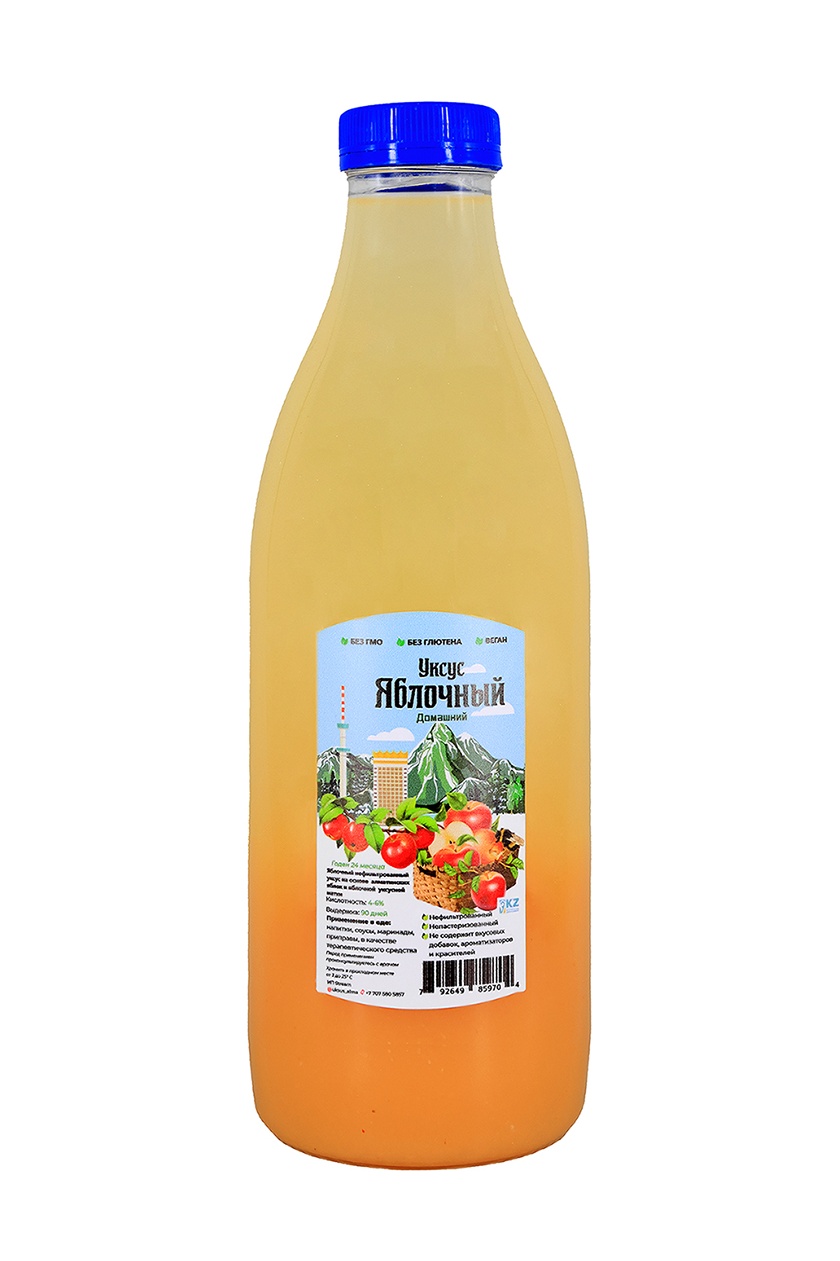 Яблочный уксус 1 литр в пластиковой упаковке